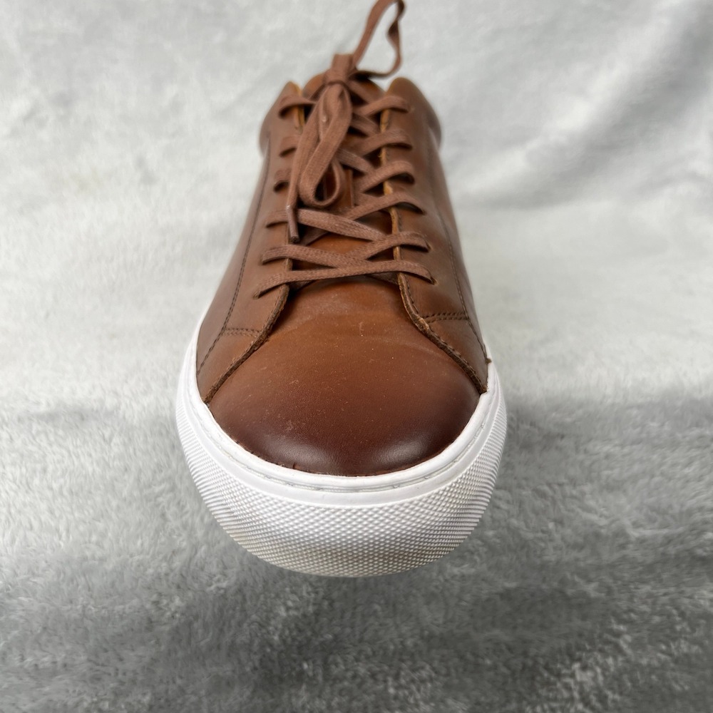 Polo Ralph Lauren Jermain II Leather Sneakers Size 11.5 Brown Men Low Top Casual - Picture 3 of 16